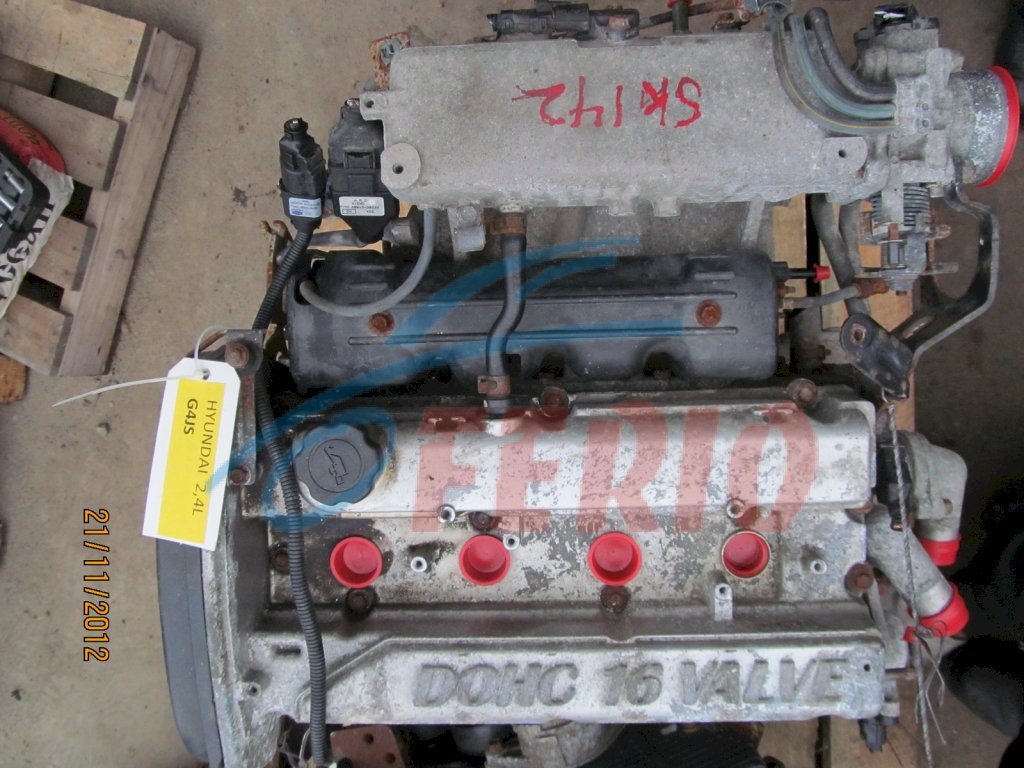 Двигатель (с навесным) для Hyundai Santa Fe (SM) 2006 2.4 (G4JS 145hp) FWD AT
