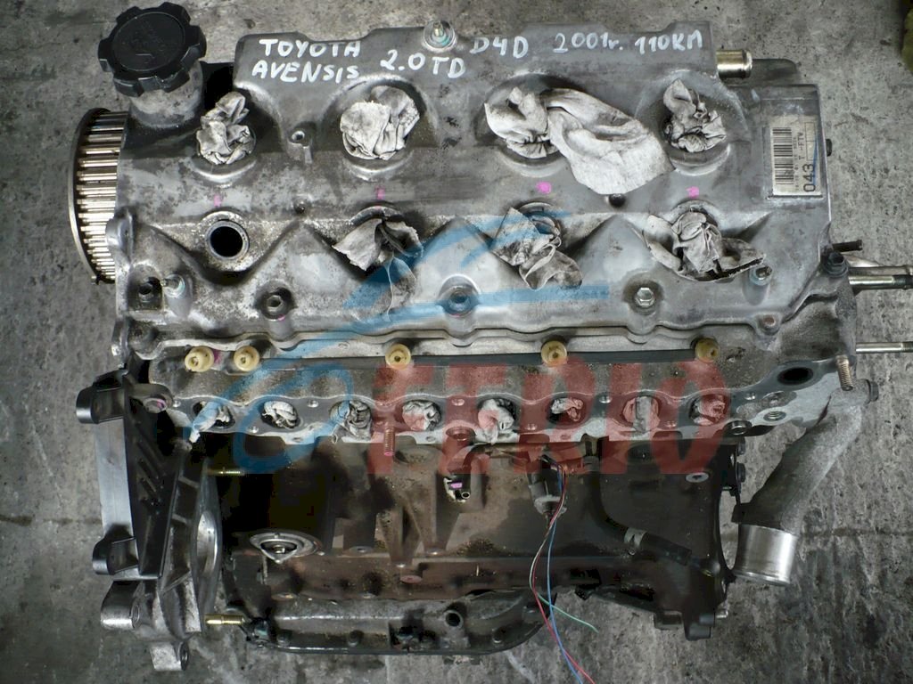 Двигатель (с навесным) для Toyota Avensis (CDT220) 2002 2.0d (1CD-FTV 110hp) FWD AT