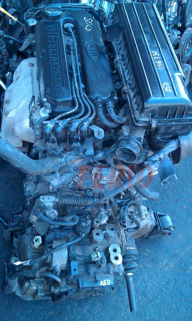 Двигатель (с навесным) для Kia Rio (DC) 2004 1.5 (A5D 95hp) FWD MT