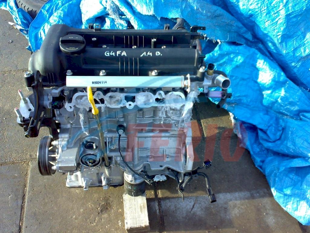 Двигатель (с навесным) для Kia Rio (QB) 2013 1.4 (G4FA 107hp) FWD AT